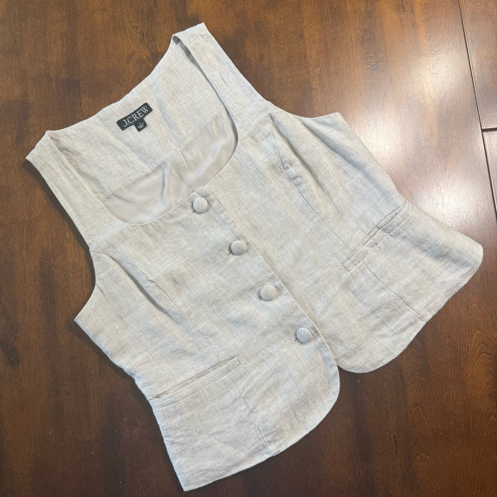 Women's Cream J Crew Button-Down Vest